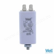 Condensator pornire motor 400V 7.5uF cu fisa plata pentru papuc Well