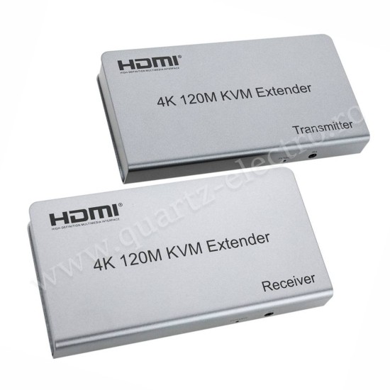 Prelungitor (extender) HDMI + Cat 5/6, distanta max. 120m + KVM Prelungitor (extender) HDMI + Cat 5/6, distanta max. 120m + KVM