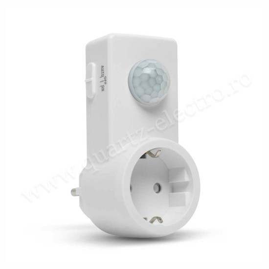 Priza cu senzor de miscare 120 10m 1200W IP20 alb Delight Priza cu senzor de miscare 120 10m 1200W IP20 alb Delight