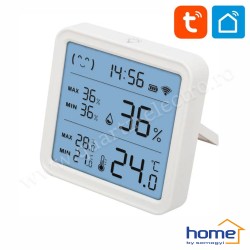 Termometru și higrometru smart cu ceas HSTHC Home Termometru și higrometru smart cu ceas HSTHC Home