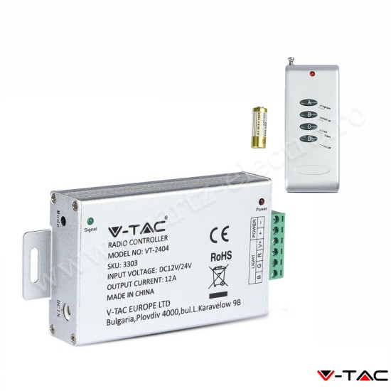 CONTROLER BANDA LED RGB + TELECOMANDA V-TAC VT-2404 CONTROLER BANDA LED RGB + TELECOMANDA V-TAC VT-2404