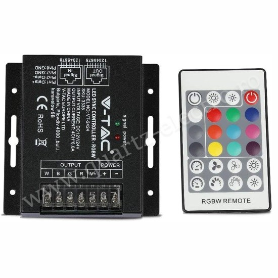 CONTROLER BANDA LED RGB + ALB 4X6A V-TAC VT-2424 CONTROLER BANDA LED RGB + ALB 4X6A V-TAC VT-2424