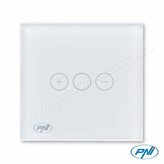 Intrerupator simplu cu touch si dimmer SafeHome DIM101, 1X700W, Live Wire, fara nul, sticla PNI