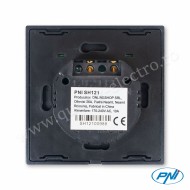 Intrerupator simplu cu touch SH121 din sticla negru cu LED indicator 170-240V 10A 200W PNI