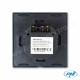 Intrerupator dublu cu touch SH222 din sticla negru cu LED indicator 10A, 2X200W PNI Intrerupator dublu cu touch SH222 din sticla negru cu LED indicator 10A, 2X200W PNI