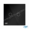 Intrerupator dublu cu touch SH222 din sticla negru cu LED indicator 10A, 2X200W PNI