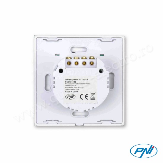 Intrerupator triplu cu touch SH303 din sticla, alb cu LED indicator 170-240V 3X200W 10A PNI