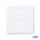 Intrerupator triplu cu touch SH303 din sticla, alb cu LED indicator 170-240V 3X200W 10A PNI