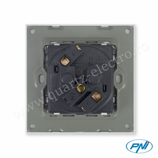 Priza simpla incastrabila WP101 cu rama din sticla, 16A, 4000W, 230V PNI