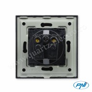 Priza simpla incastrabila WP101B cu rama din sticla 16A 3000W 230V negru PNI