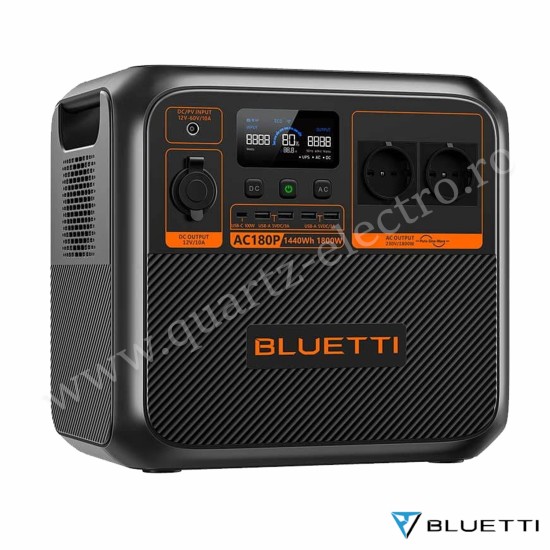 Statie de alimentare portabila Bluetti Premium AC180P Ecran LCD 1800W 1440Wh LiFePO4 Putere de varf 2700W