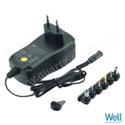 Alimentator universal in comutatie 1500mA 3-12V 6 mufe Well Alimentator universal in comutatie 1500mA 3-12V 6 mufe Well