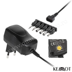 Alimentator stabilizat reglabil 3-12V 1000 mA KEMOT Alimentator stabilizat reglabil 3-12V 1000 mA KEMOT