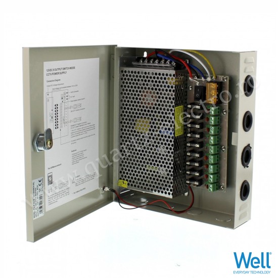 SURSA COMUTATIE STABILIZATA 12V 10A 9 CANALE WELL SURSA COMUTATIE STABILIZATA 12V 10A 9 CANALE WELL