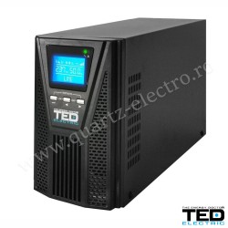Ups 2000VA/1800W cu dubla conversie, unda sinusoidala pura, management, ecran LCD, 4x Acumulator 12V 9Ah, TED Electric