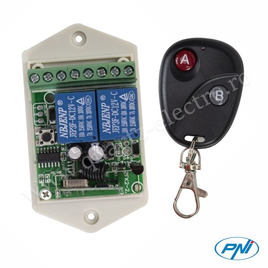 Releu cu telecomanda CA500 pentru comanda 1 sau 2 usi de garaj porti bariere 2 relee alimentare 12V Releu cu telecomanda CA500 pentru comanda 1 sau 2 usi de garaj porti bariere 2 relee alimentare 12V