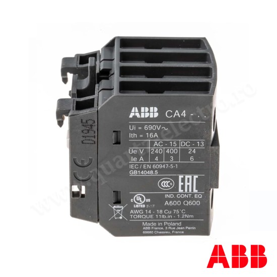 BLOC DE CONTACTE AUXILIAR ABB CA4-22E