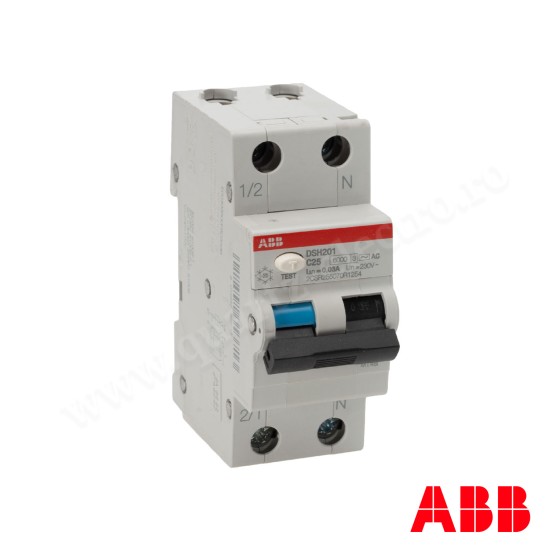 INTRERUPATOR AUTOMAT CU PROTECTIE DIFERENTIALA 25A - ABB DSH201 C25-30mA/ AC INTRERUPATOR AUTOMAT CU PROTECTIE DIFERENTIALA 25A - ABB DSH201 C25-30mA/ AC