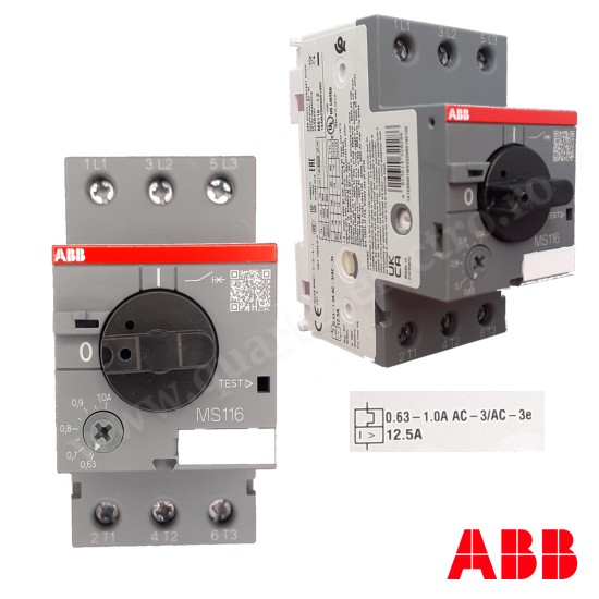 INTRERUPATOR AUTOMAT DE PROTECTIE MOTOR ABB MS116 (0.63-1) INTRERUPATOR AUTOMAT DE PROTECTIE MOTOR ABB MS116 (0.63-1)