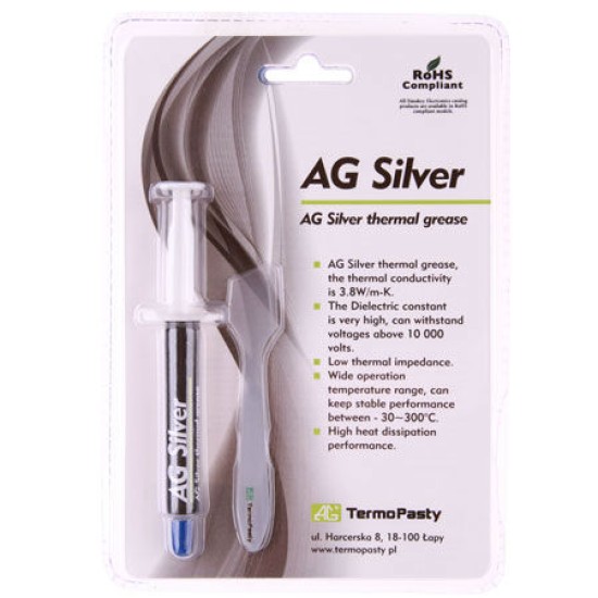 PASTA TERMOCONDUCTOARE SILVER 3Gr AG PASTA TERMOCONDUCTOARE SILVER 3Gr AG