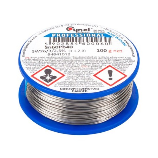 ROLA FLUDOR 3MM SN60PB40 100G CYNEL ROLA FLUDOR 3MM SN60PB40 100G CYNEL