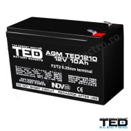 ACUMULATOR CU PLUMB 12V 10Ah F2, AGM VRLA, TED