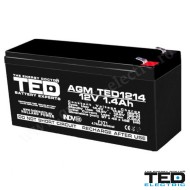 ACUMULATOR CU PLUMB 12V 1.4Ah F1, AGM VRLA, TED