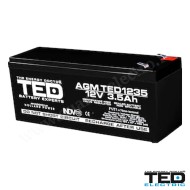 ACUMULATOR CU PLUMB AGM VRLA 12V 3,5AH F1 TED
