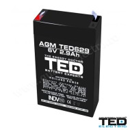 ACUMULATOR CU PLUMB 6V 2.9Ah F1, AGM VRLA, TED