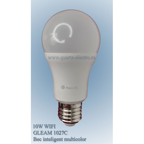 Bec LED Smart WiFi+BT, E27, 10W, RGB, 806lm, Gleam 1027C NGS