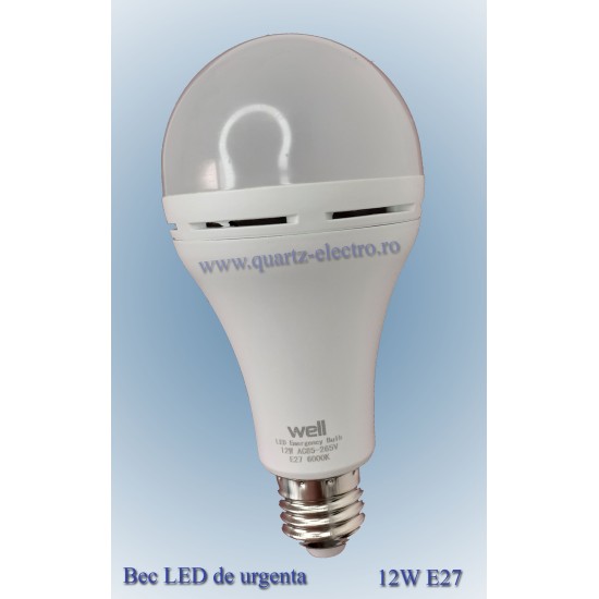 Bec cu led cu acumulator A68 E27 12W 230V lumina rece Well Bec cu led cu acumulator A68 E27 12W 230V lumina rece Well