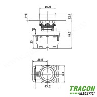 BUTON SIMPLU, GALBEN 1×NO, 5A/230V AC-15, IP65