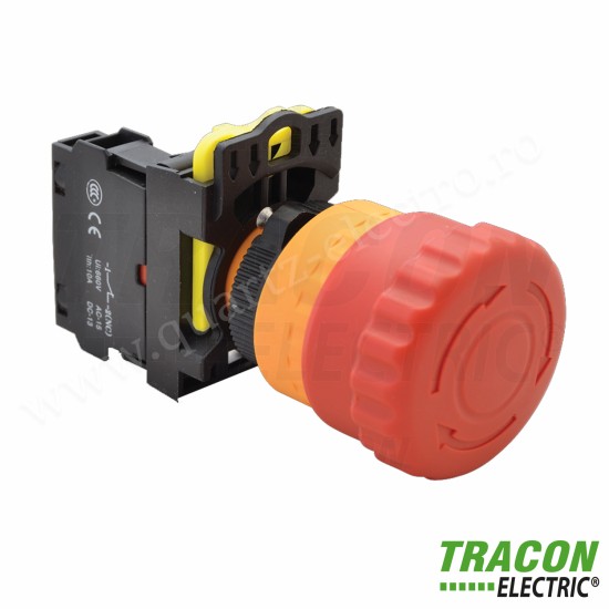 BUTON DE AVARIE, CU ZAVORARE, ROSU 1×NC, 5A/230V AC-15, 40mm, IP65 BUTON DE AVARIE, CU ZAVORARE, ROSU 1×NC, 5A/230V AC-15, 40mm, IP65