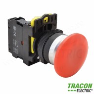 BUTON TIP CIUPERCA, ROSU 1×NC, 5A/230V AC-15, 40mm, IP65