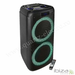 BOXA ACTIVA PORTABILA IBIZA, 8/20 cm, 200 W RMS, cu USB/SD/BLUETOOTH