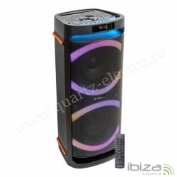 BOXA ACTIVA PORTABILA 400W CU EFECTE LED, BLUETOOTH, USB SI TELECOMANDA IBIZA 