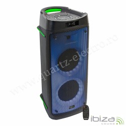 BOXA ACTIVA PORTABILA 300W CU EFECTE LED, BLUETOOTH, USB,SD SI TELECOMANDA IBIZA