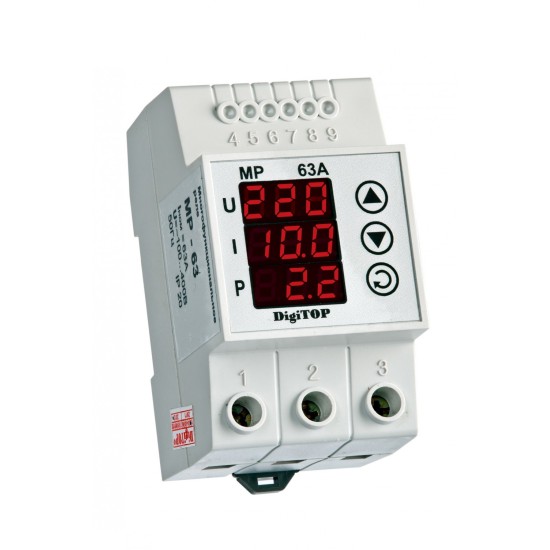 RELEU DE PROTECTIE TENSIUNE/AMPERAJ/AFISARE 63A DIGITOP MP-63A