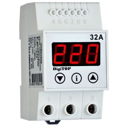 RELEU DE PROTECTIE TENSIUNE MONOFAZAT 32A DIGITOP VP-32A RELEU DE PROTECTIE TENSIUNE MONOFAZAT 32A DIGITOP VP-32A