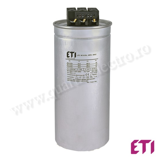 CONDENSATOR LPC 40 kVAr, 400V, 50Hz CONDENSATOR LPC 40 kVAr, 400V, 50Hz