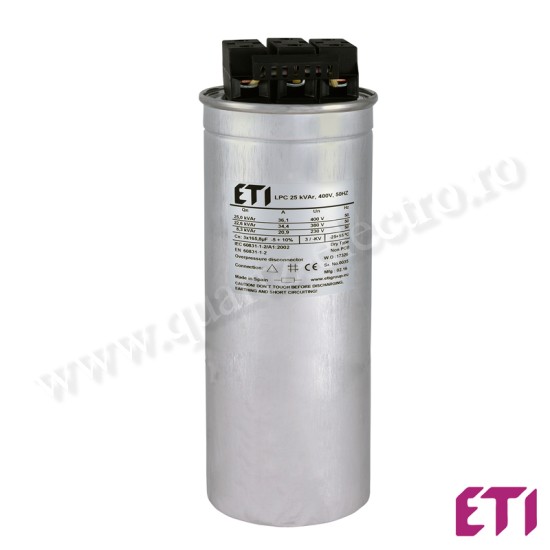 CONDENSATOR LPC 25 kVAr, 400V, 50Hz CONDENSATOR LPC 25 kVAr, 400V, 50Hz