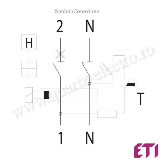 INTRERUPATOR RCBO DIFERENTIAL CU PROTECTIE LA SUPRATENSIUNE KZS-2M 1p+N A B25/0.03 6kA