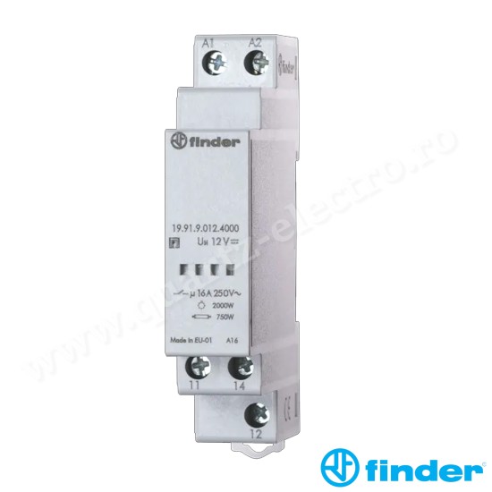 MODUL AUXILIAR DE PUTERE 1 CO 16A, 12 V 19.91.9.012.4000 FINDER