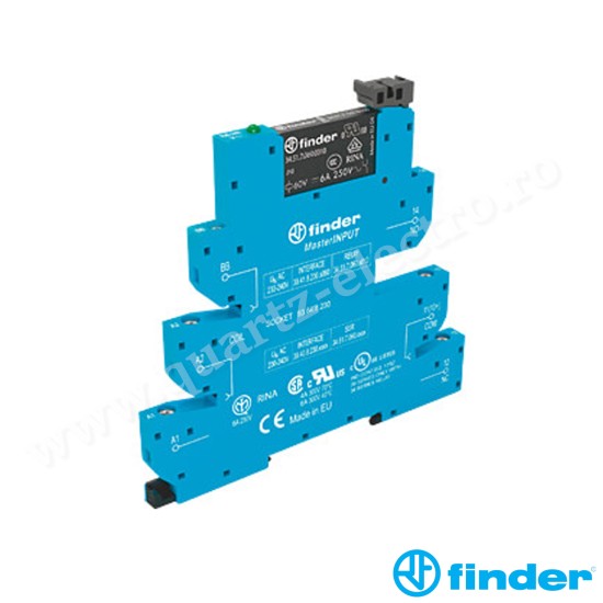 INTERFATA MODULARA CU RELEU ELECTROMECANIC, TIP MASTERINPUT, BORNE CU SURUB, ALIMENTARE 230VC.A., 1C, 6A, 39.41.8.230.5060 FINDER INTERFATA MODULARA CU RELEU ELECTROMECANIC, TIP MASTERINPUT, BORNE CU SURUB, ALIMENTARE 230VC.A., 1C, 6A, 39.41.8.230.5060 FINDER