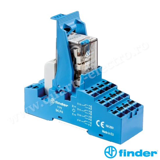 INTERFATA MODULARA CU RELEU ELECTROMECANIC, BORNE PUSH-IN, ALIMENTARE 230VC.A., 4C, 7A, 58.P4.8.230.0060 FINDER