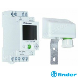 RELEU CREPUSCULAR MODULAR CU CEAS PROGRAMATOR INTEGRAT 1C, 16A FINDER 11.91.8.230.0000