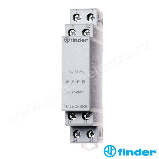 RELEU ELECTRONIC DE APEL CU COMANDA DE RESETARE, ELECTRONIC, MODULAR, ALIMENTARE 24VC.A./C.C., 1C + 1ND, 8A 13.12.0.024.0000 FINDER