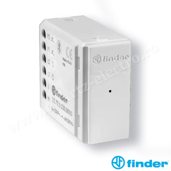 Releu Multifuncțional 2 Canale - Yesly , 6A, Bluetooth BLE - Alb 13.72.8.230.B000 Finder Releu Multifuncțional 2 Canale - Yesly , 6A, Bluetooth BLE - Alb 13.72.8.230.B000 Finder