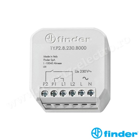Interfață Yesly cu 2 intrări, alimentare 230 V.C.A., montare în doză de perete 1Y.P2.8.230.B000 Finder Interfață Yesly cu 2 intrări, alimentare 230 V.C.A., montare în doză de perete 1Y.P2.8.230.B000 Finder