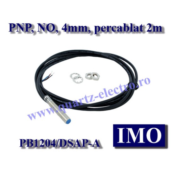 PB1204/DSAP-A SENZOR INDUCTIV IMO M12, PNP, NO, Sn.4mm, cablu 2m, 3 fire PB1204/DSAP-A SENZOR INDUCTIV IMO M12, PNP, NO, Sn.4mm, cablu 2m, 3 fire